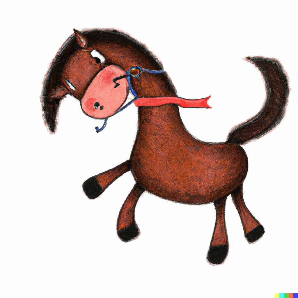 a horse, greeting card illustration